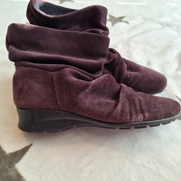 Remonte Dorndorf Ankle Boots Women’s 38 US 7-8‎ Purple Slouch Biker Moto - Picture 1 of 11